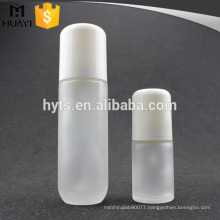 white wholesale empty round glass body lotion bottle